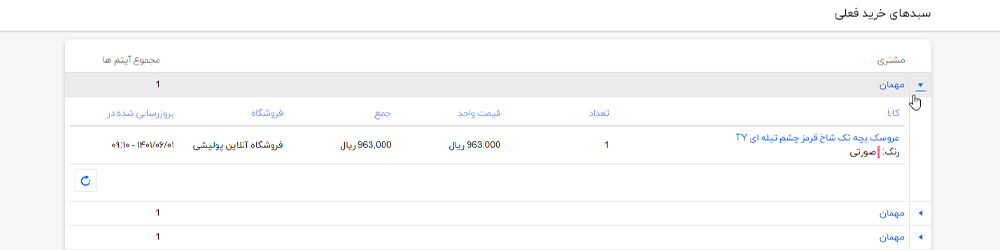 سبد خرید فعلی شما